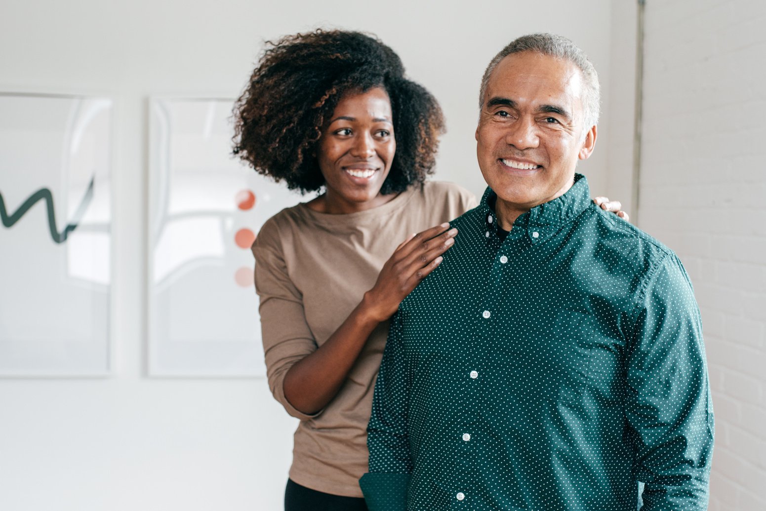 Caregiver and patient in recuperation